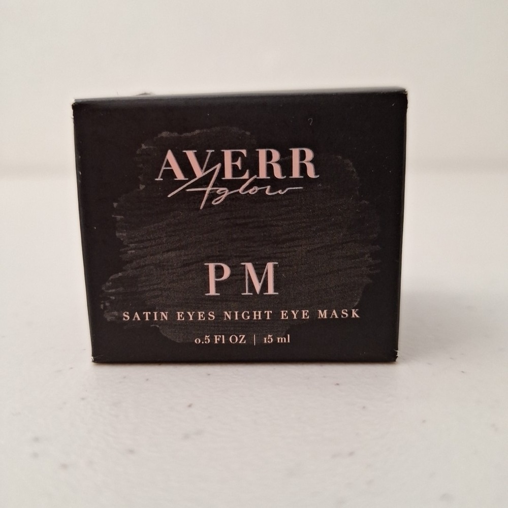 Averr Aglow PM Satin Eyes Night Eye Cream Mask 15mL Natural‎ Vegan USA NEW